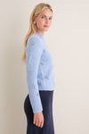 Ice Blue Embellished Bijou Crewneck Sweater