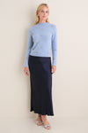 Ice Blue Embellished Bijou Crewneck Sweater