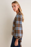 Chocolate Sky Plaid Ellery Blouse