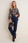 Chocolate Sky Plaid Ellery Blouse