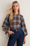 Chocolate Sky Plaid Ellery Blouse