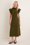 Olive Knit Martini Midi Dress