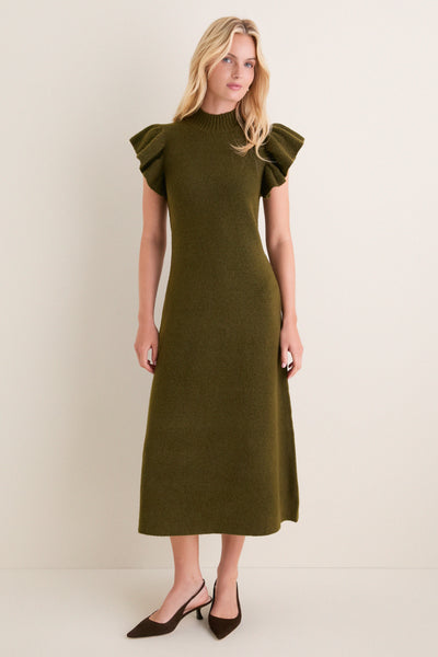 Olive Knit Martini Midi Dress