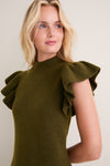 Olive Knit Martini Midi Dress