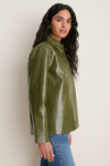 Green Faux Leather Neo Jacket