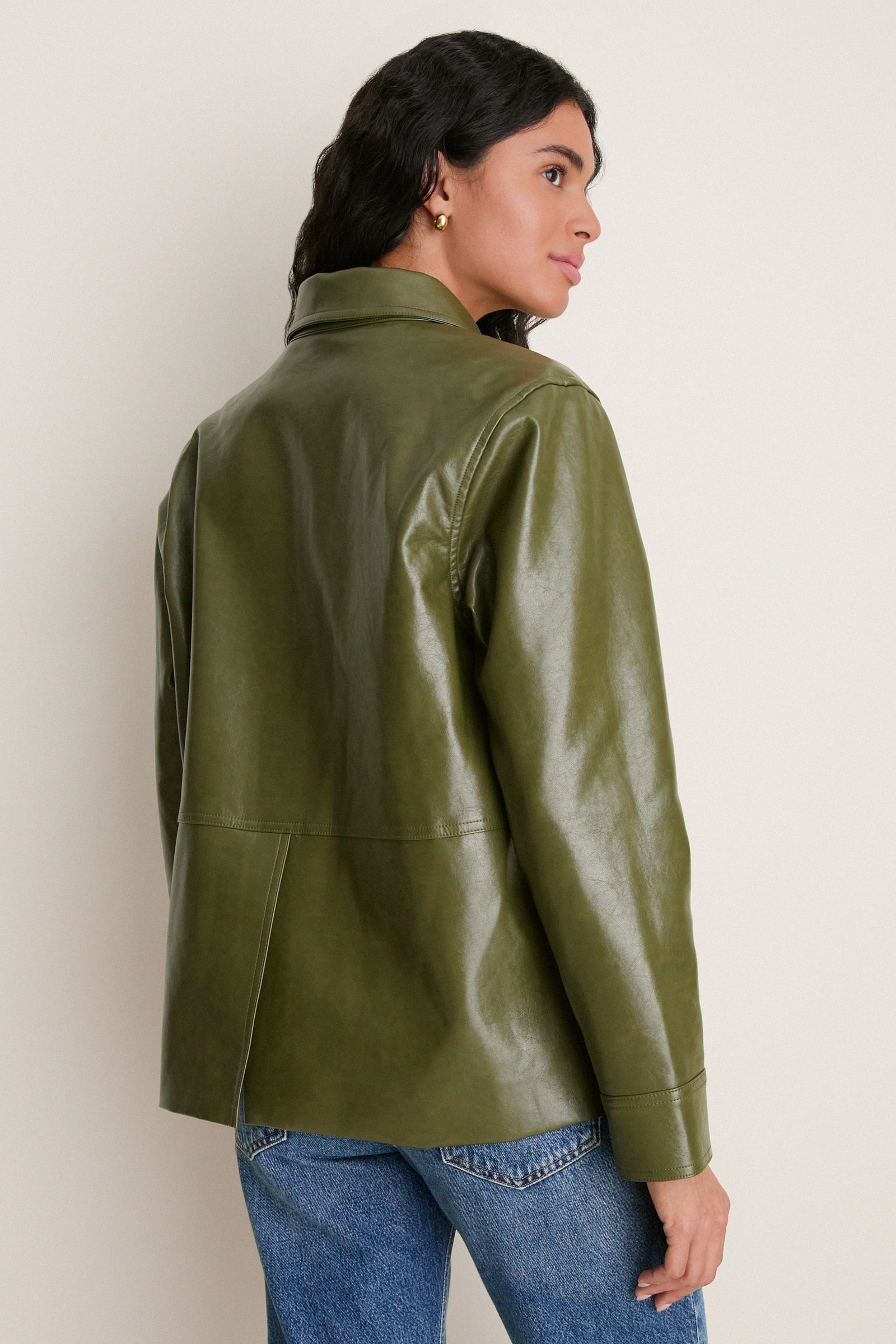 Green Faux Leather Neo Jacket