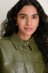 Green Faux Leather Neo Jacket