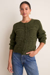 Olive Zig Zag Knit Nadia Cardigan