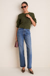 Olive Zig Zag Knit Nadia Cardigan