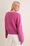 Marled Berry V-Neck Ashley Sweater