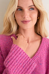 Marled Berry V-Neck Ashley Sweater