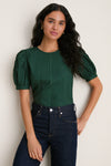 Forest Green Pintuck Haven Blouse