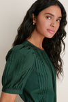 Forest Green Pintuck Haven Blouse