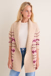 Tan & Pink Fair Isle Stowe Oversized Cardigan