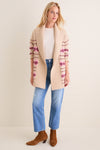 Tan & Pink Fair Isle Stowe Oversized Cardigan