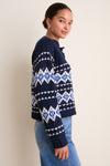 Navy Fair Isle Natalie Cardigan