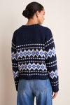 Navy Fair Isle Natalie Cardigan