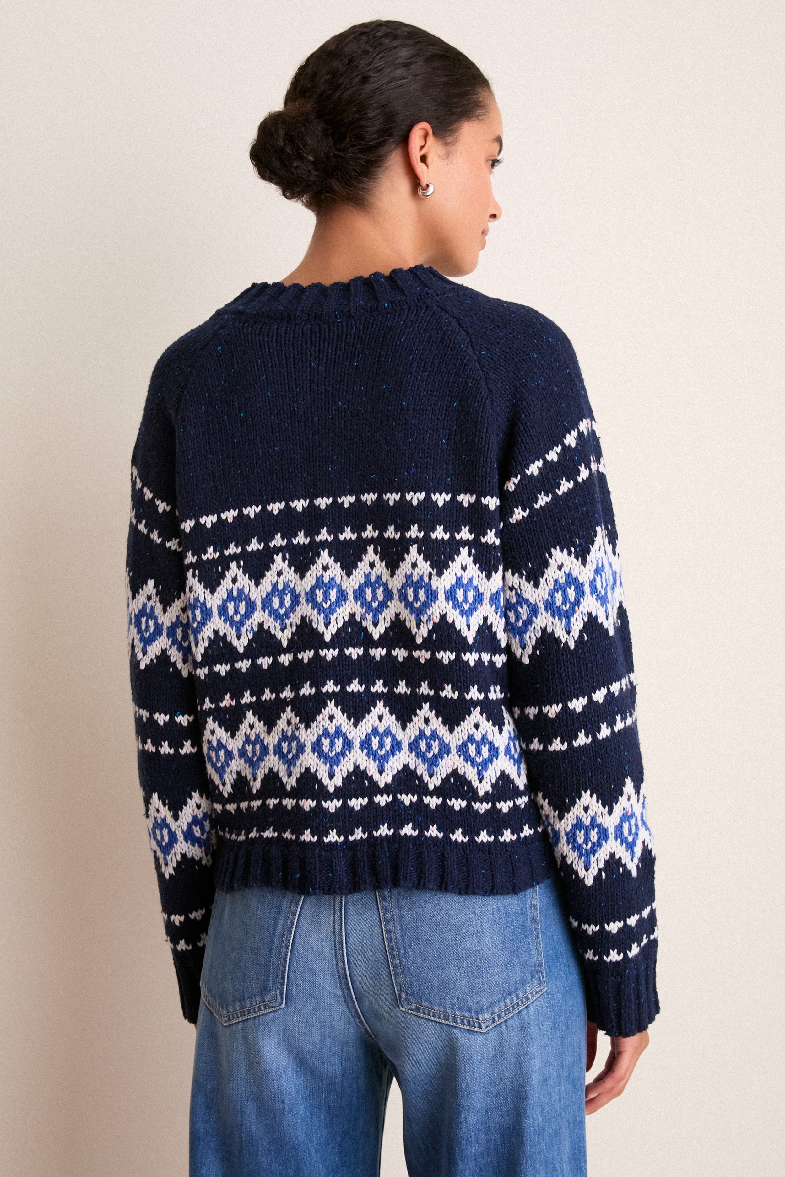 Navy Fair Isle Natalie Cardigan