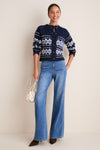 Navy Fair Isle Natalie Cardigan
