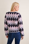 Pink & Navy Argyle Caspian Cardigan