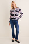 Pink & Navy Argyle Caspian Cardigan