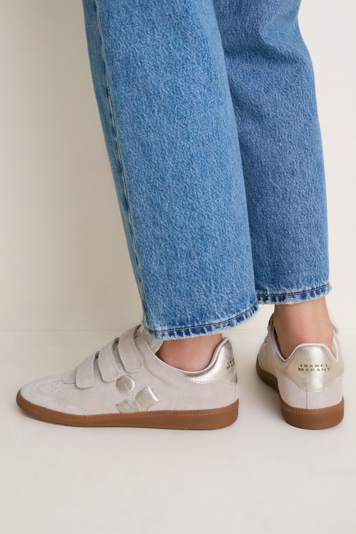 Light Beige and Gold Beth Sneaker