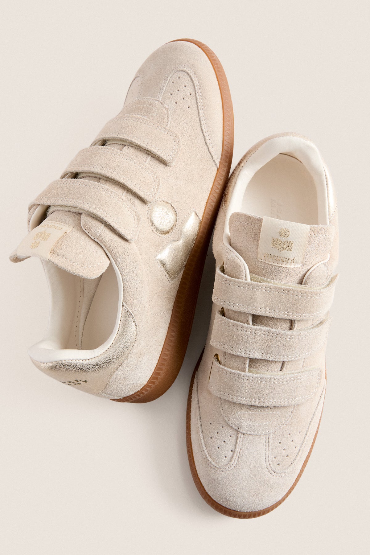 Light Beige and Gold Beth Sneaker