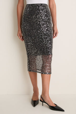 Silver Sequined Nejany Skirt