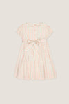 Pink Floral Stripe Arcadia Girl Hand-Smocked Dress