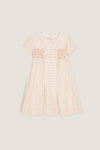 Pink Floral Stripe Arcadia Girl Hand-Smocked Dress