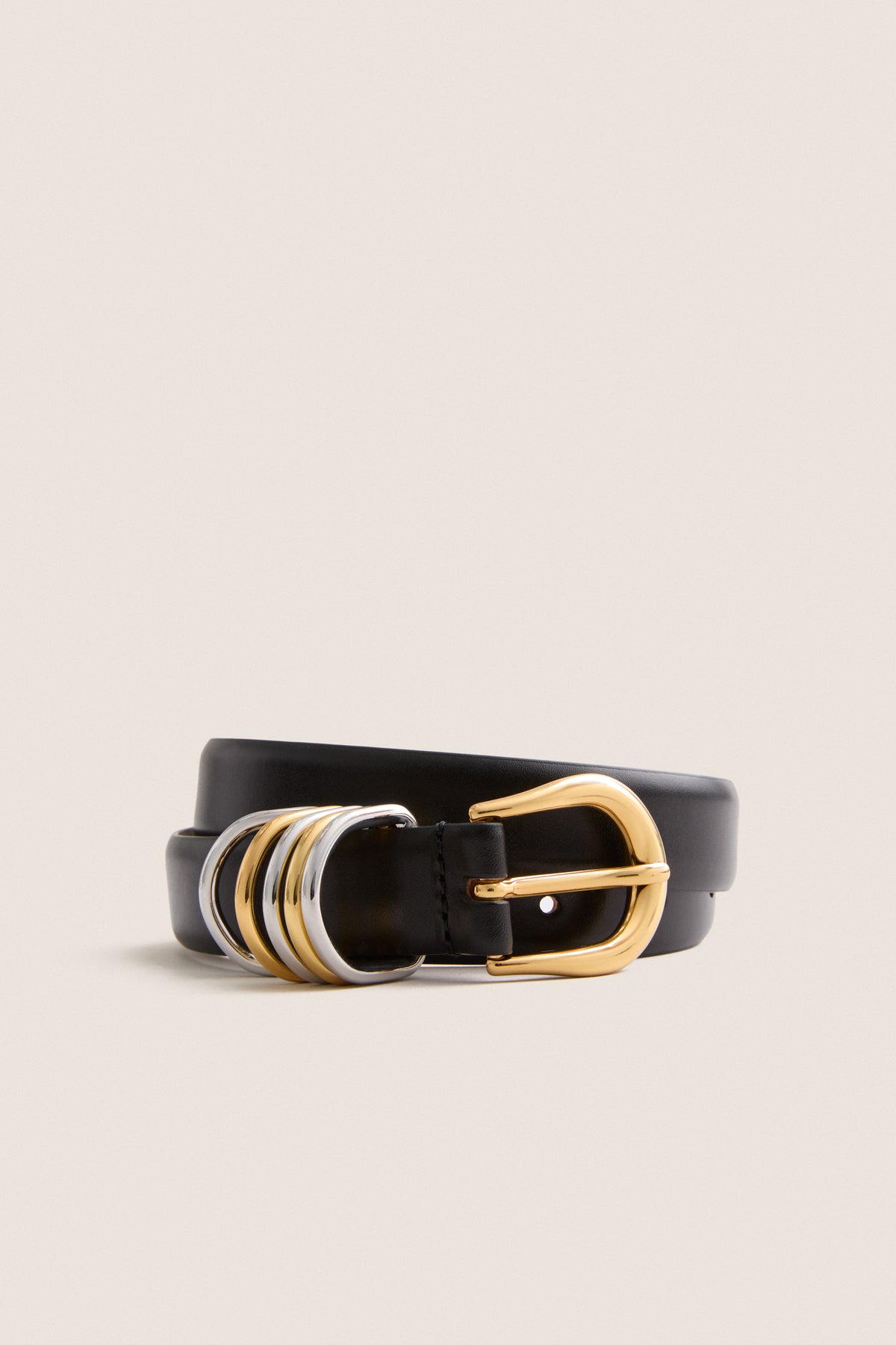 Black Hollyhock Mixed Metal Belt