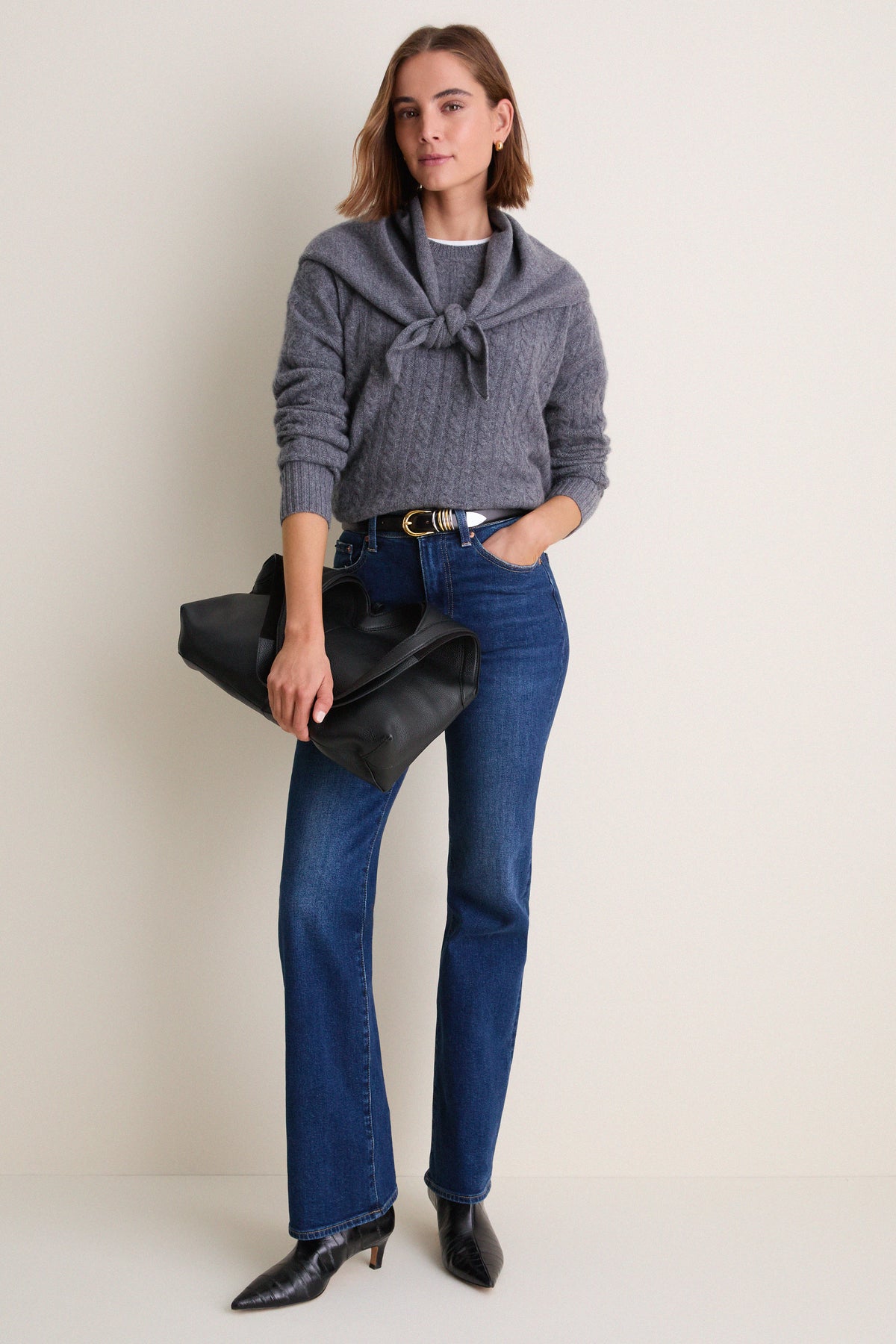 Black Hollyhock Mixed Metal Belt