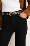 Black Full Rivet Belt