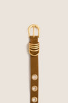 Ochre Full Rivet Suede Belt