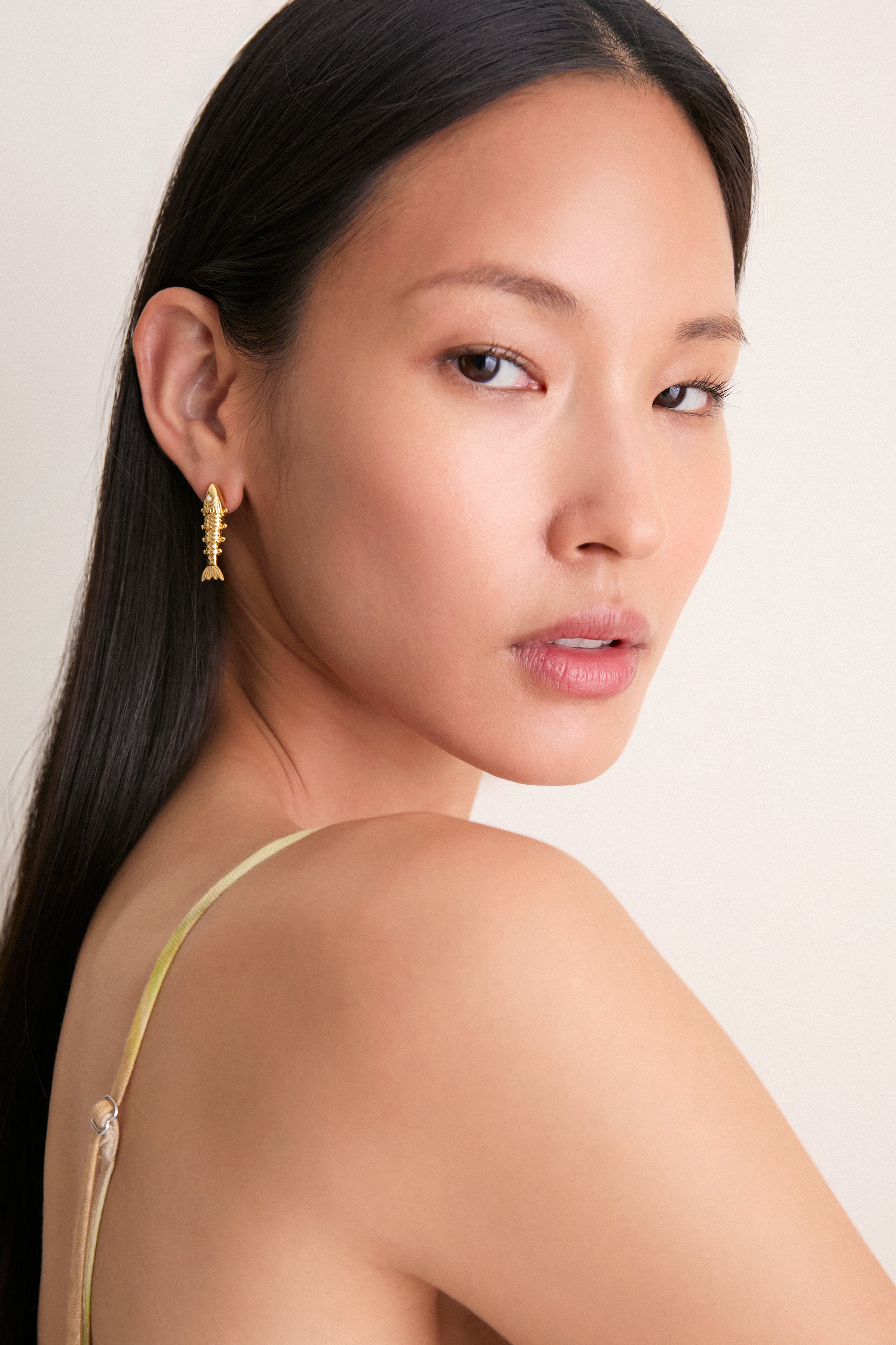 Gold Anchovy Earrings | Brinker + Eliza