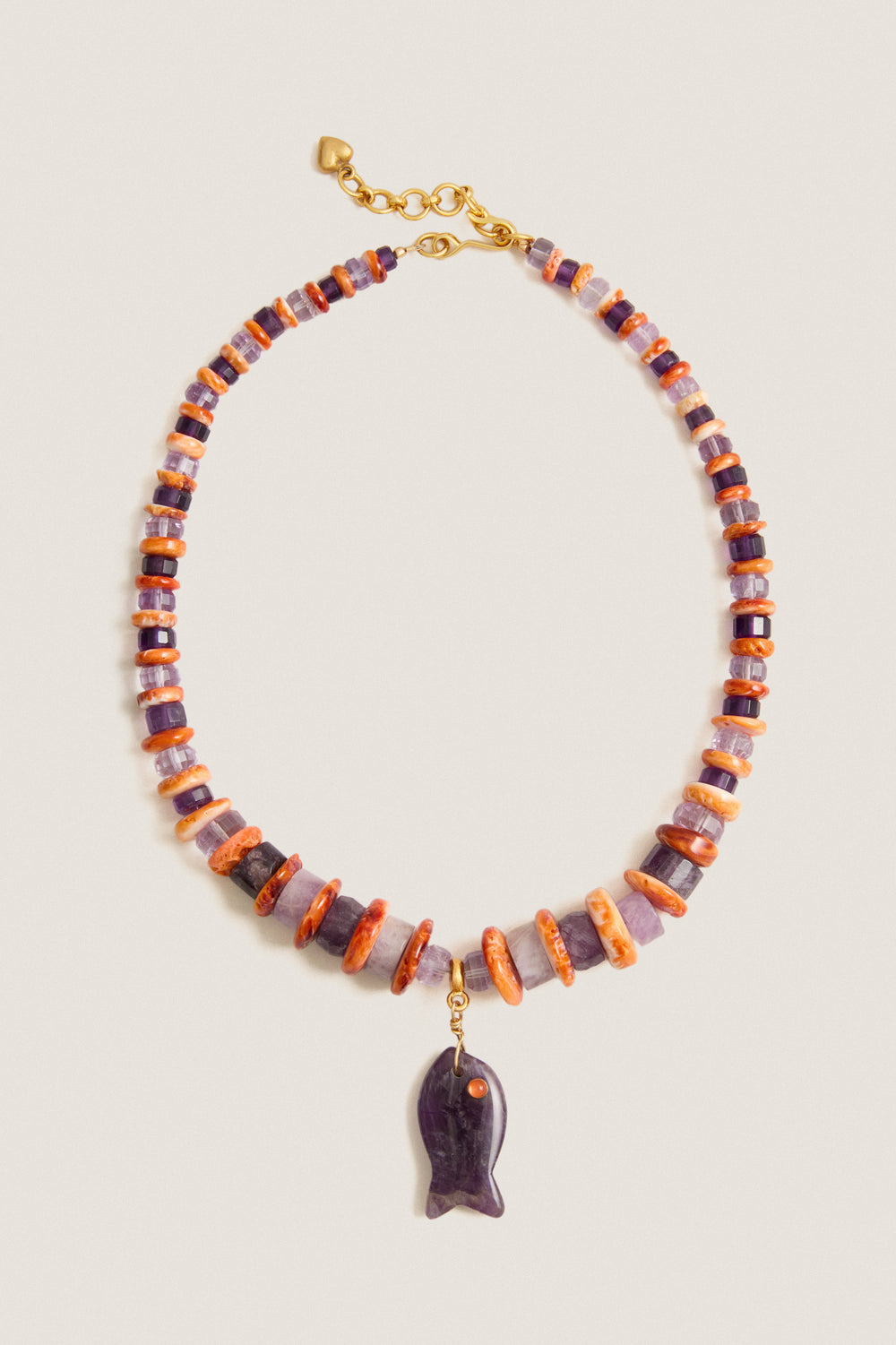 Amethyst and Shell Coastal Muse Necklace