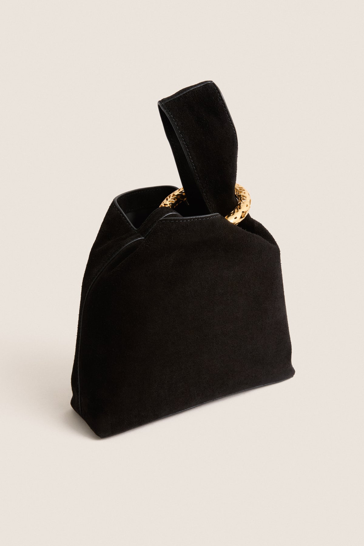 Black Suede Veronica Beard Swing Bag
