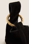 Black Suede Veronica Beard Swing Bag