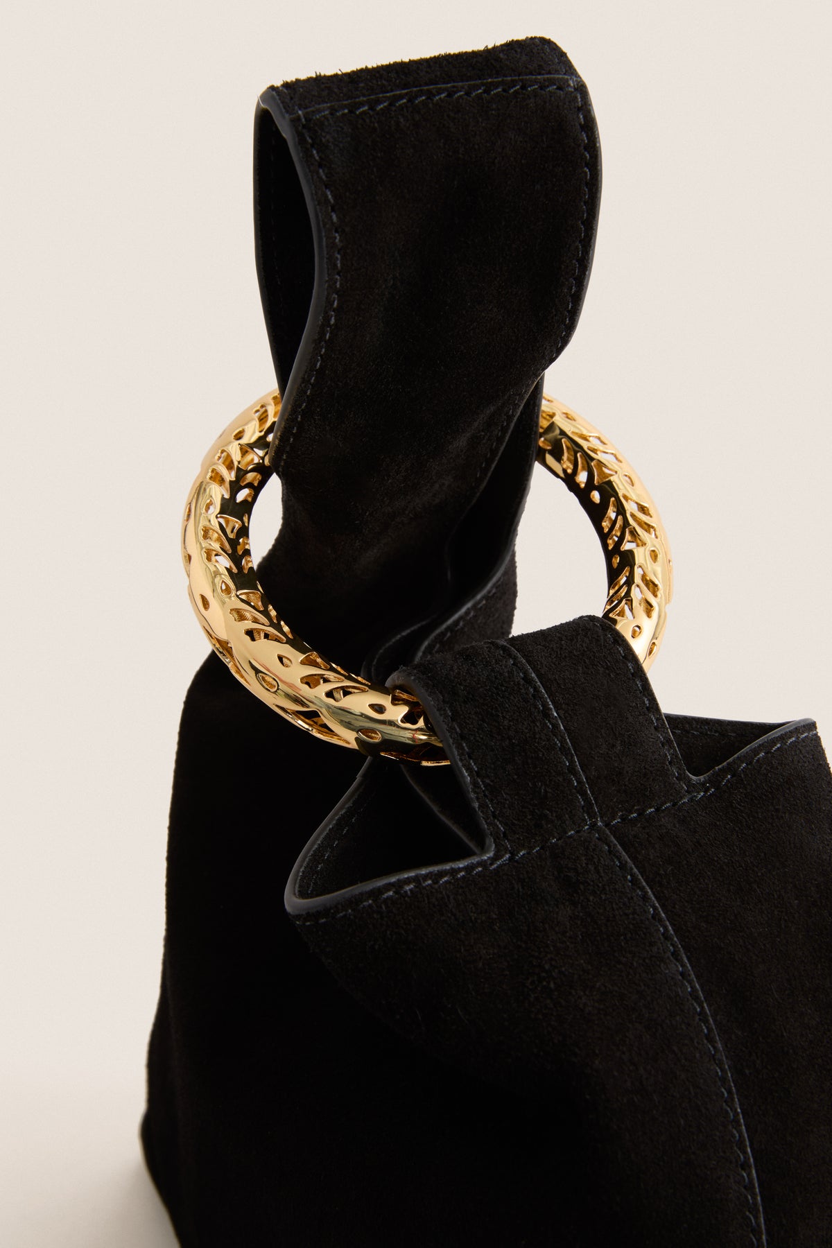 Black Suede Veronica Beard Swing Bag