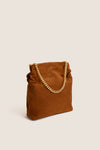 Tobacco Small Suede Slouch Shoulder Bag