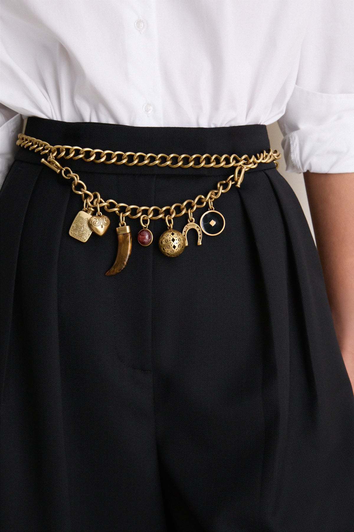 Gold Western Charms Chain Belt