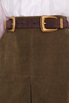 Espresso Suede Double Buckle Arch Belt