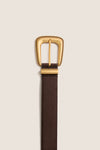 Espresso Suede Double Buckle Arch Belt