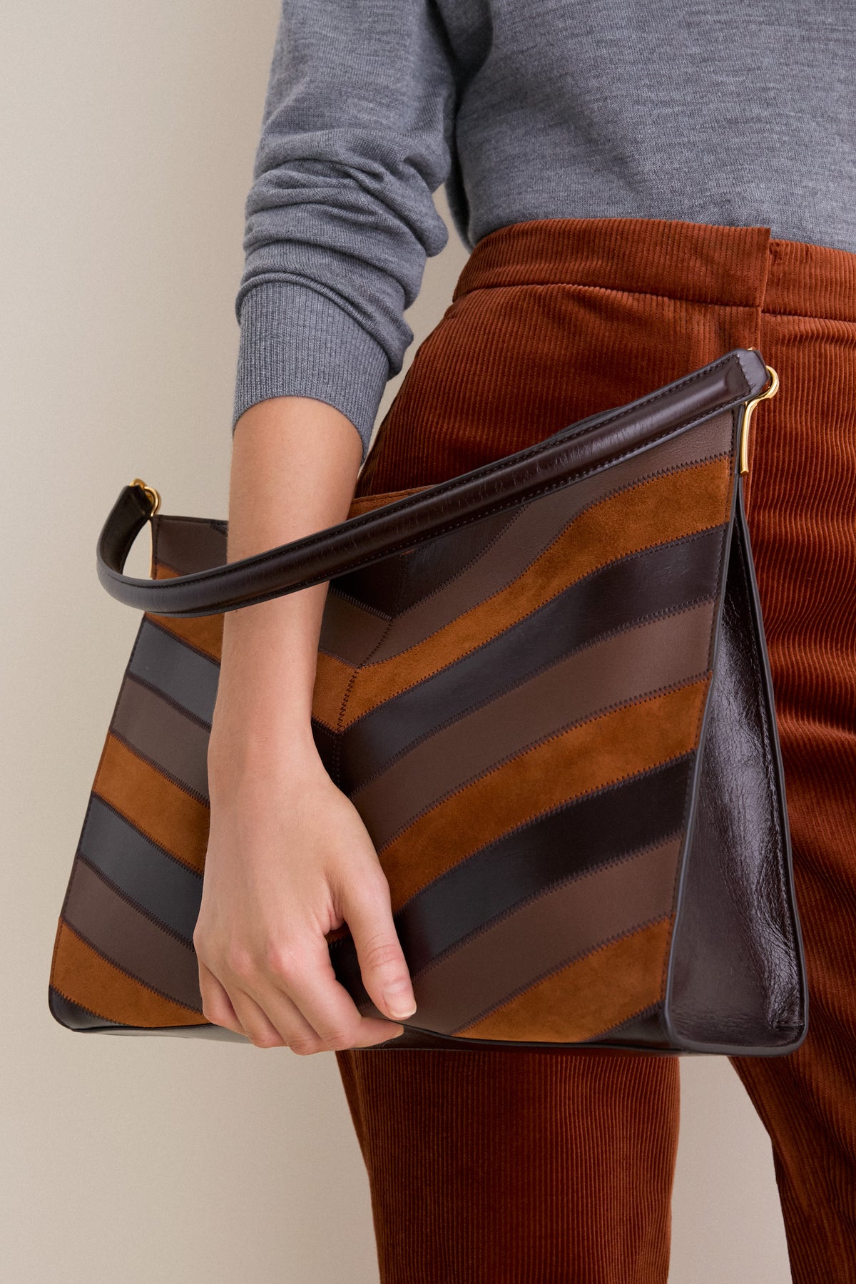 Tobacco Multi Chevron Veronica Beard Vida Bag
