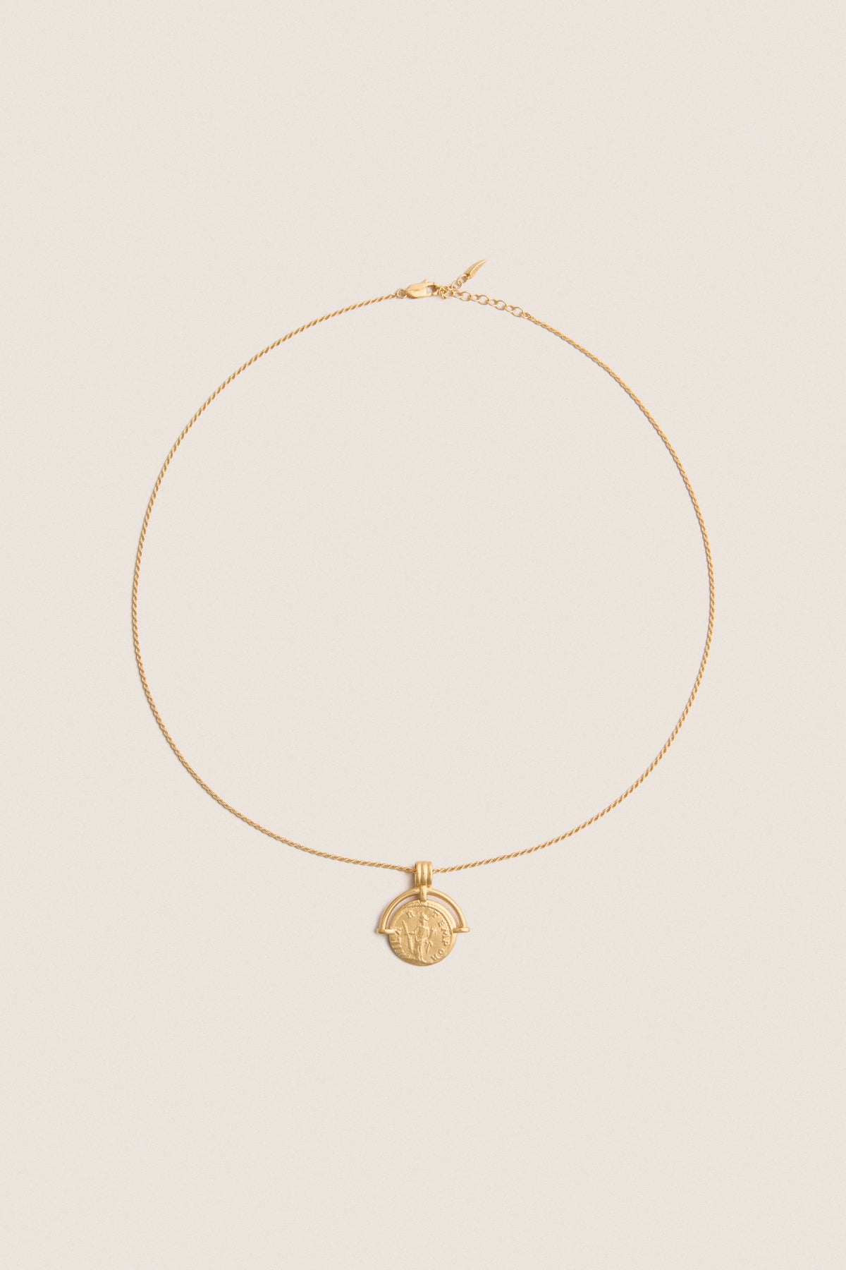 Gold Lucy Williams Medium Engravable Roman Coin Necklace
