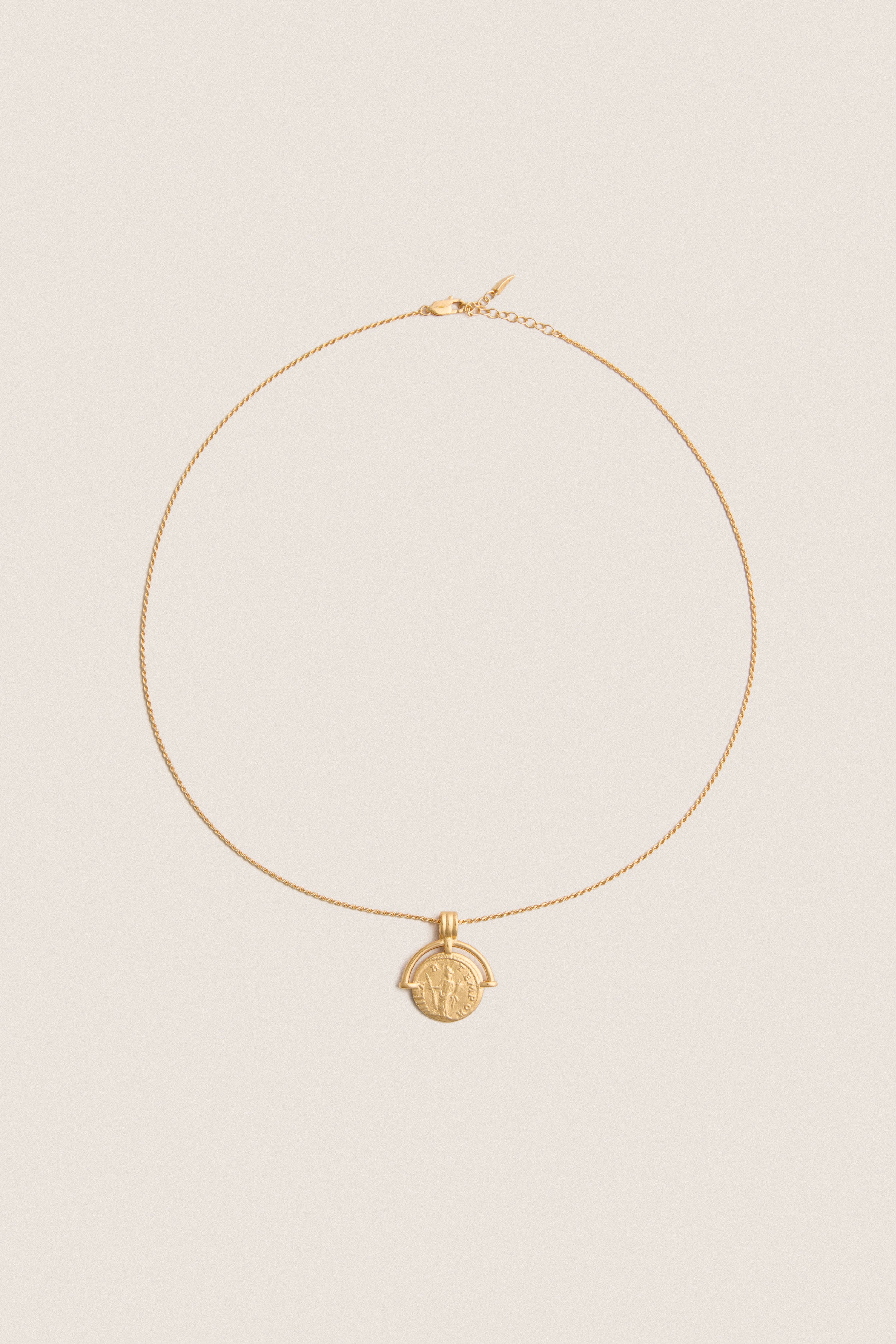 Gold Lucy Williams Medium Engravable Roman Coin Necklace