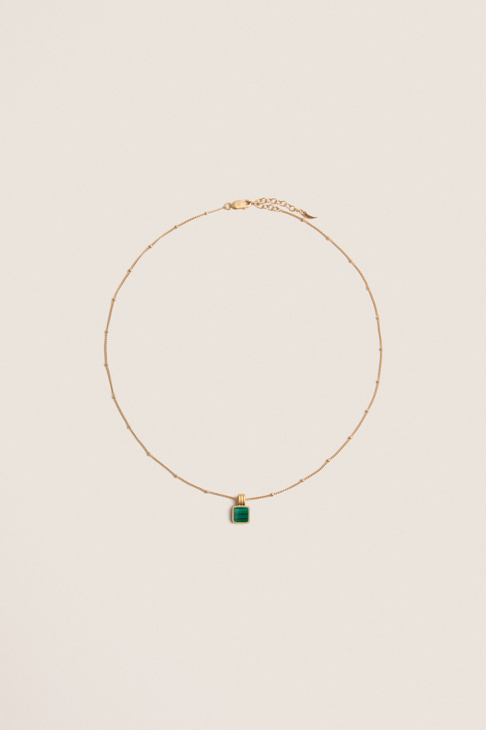 Gold Lucy Williams Square Malachite Necklace