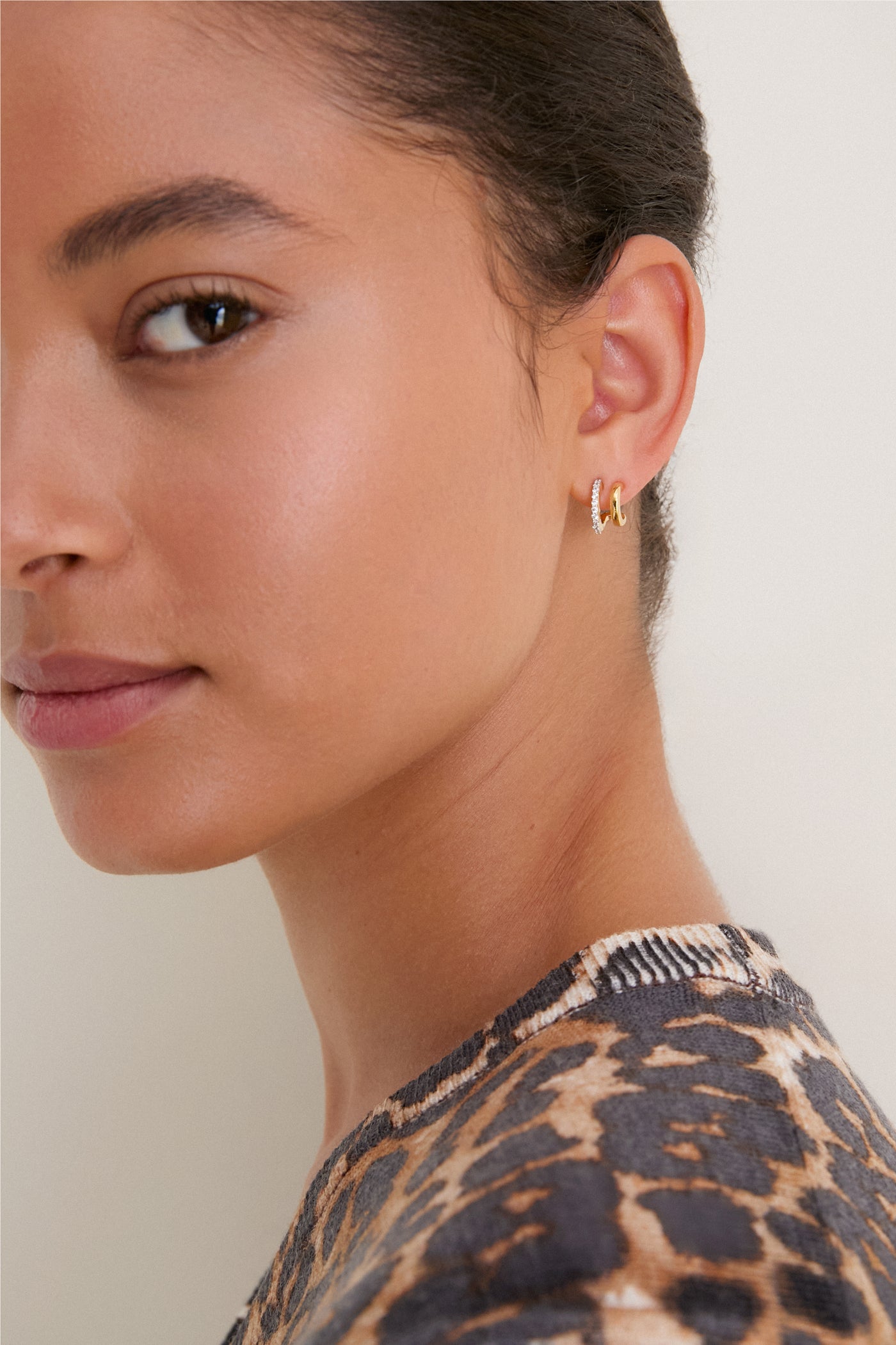 Gold Classic Double Huggie Earrings