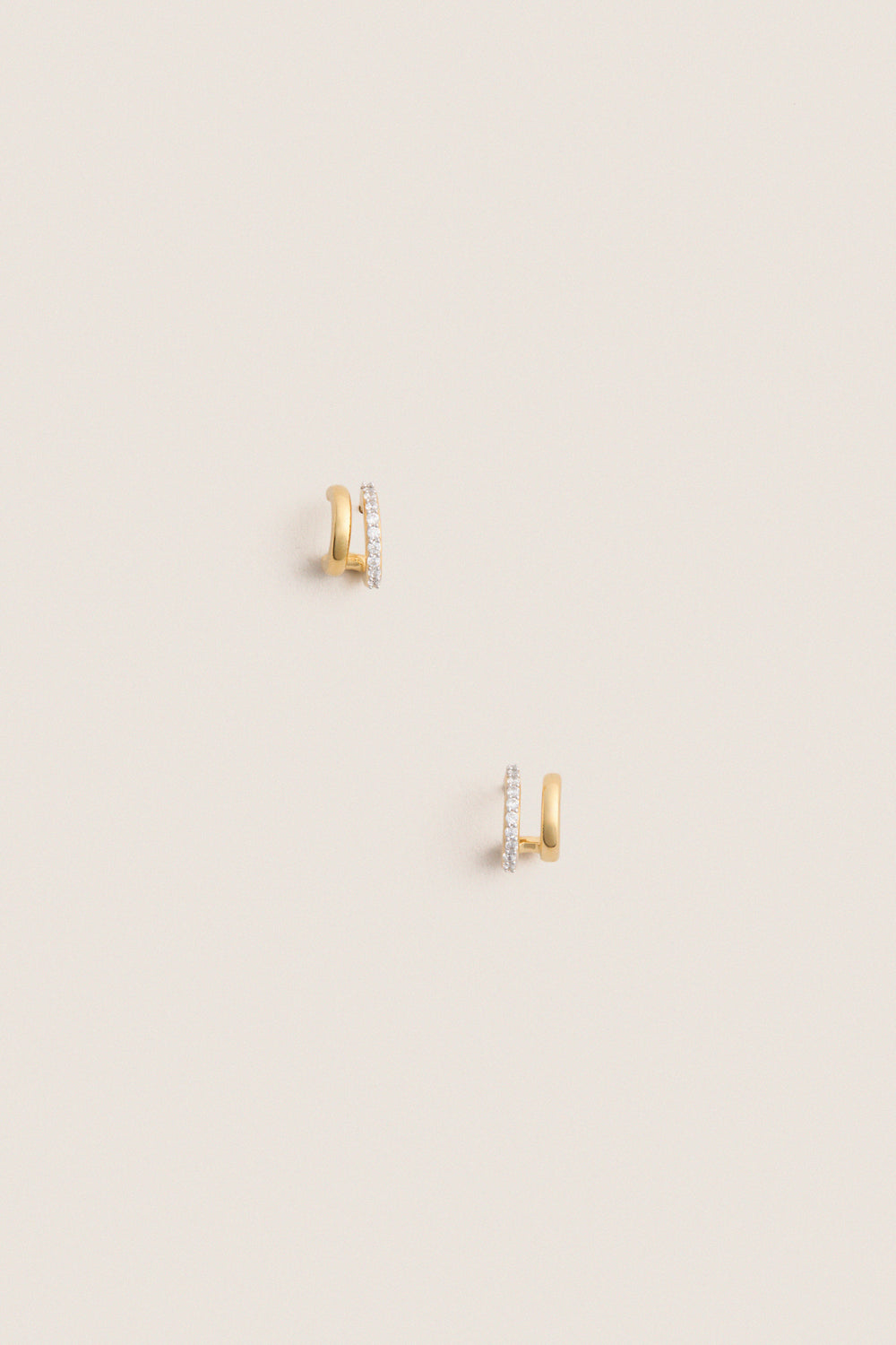 Gold Classic Double Huggie Earrings