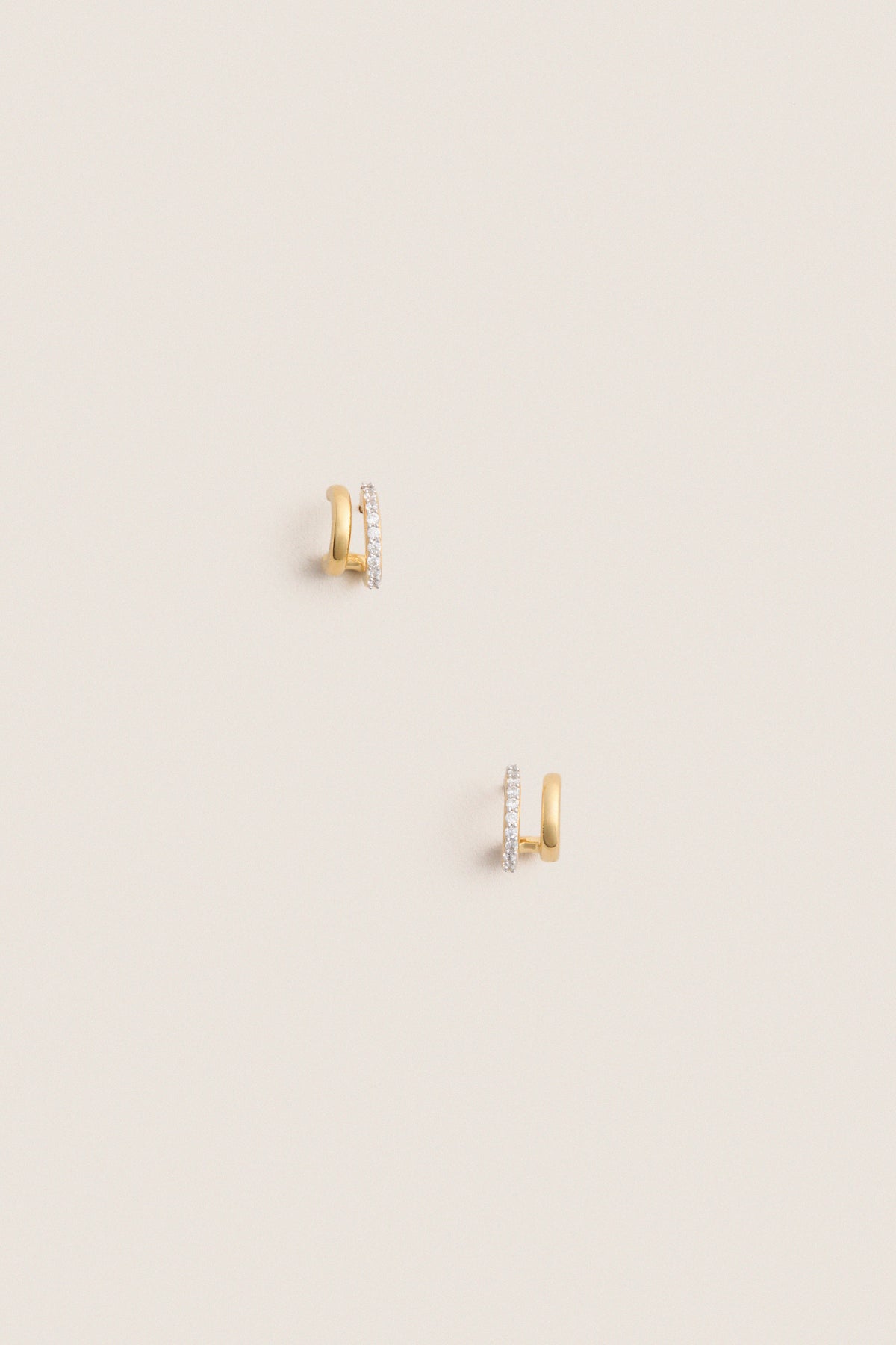 Gold Classic Double Huggie Earrings